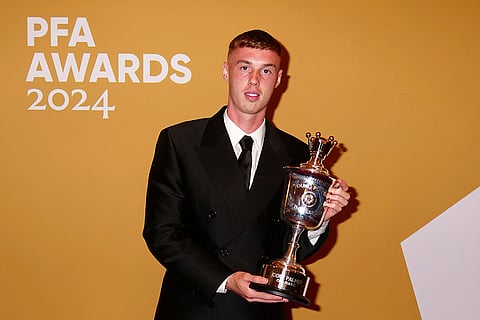 Britain PFA Player Awards: Cole Palmer poses with the PFA Young Player of the Year award